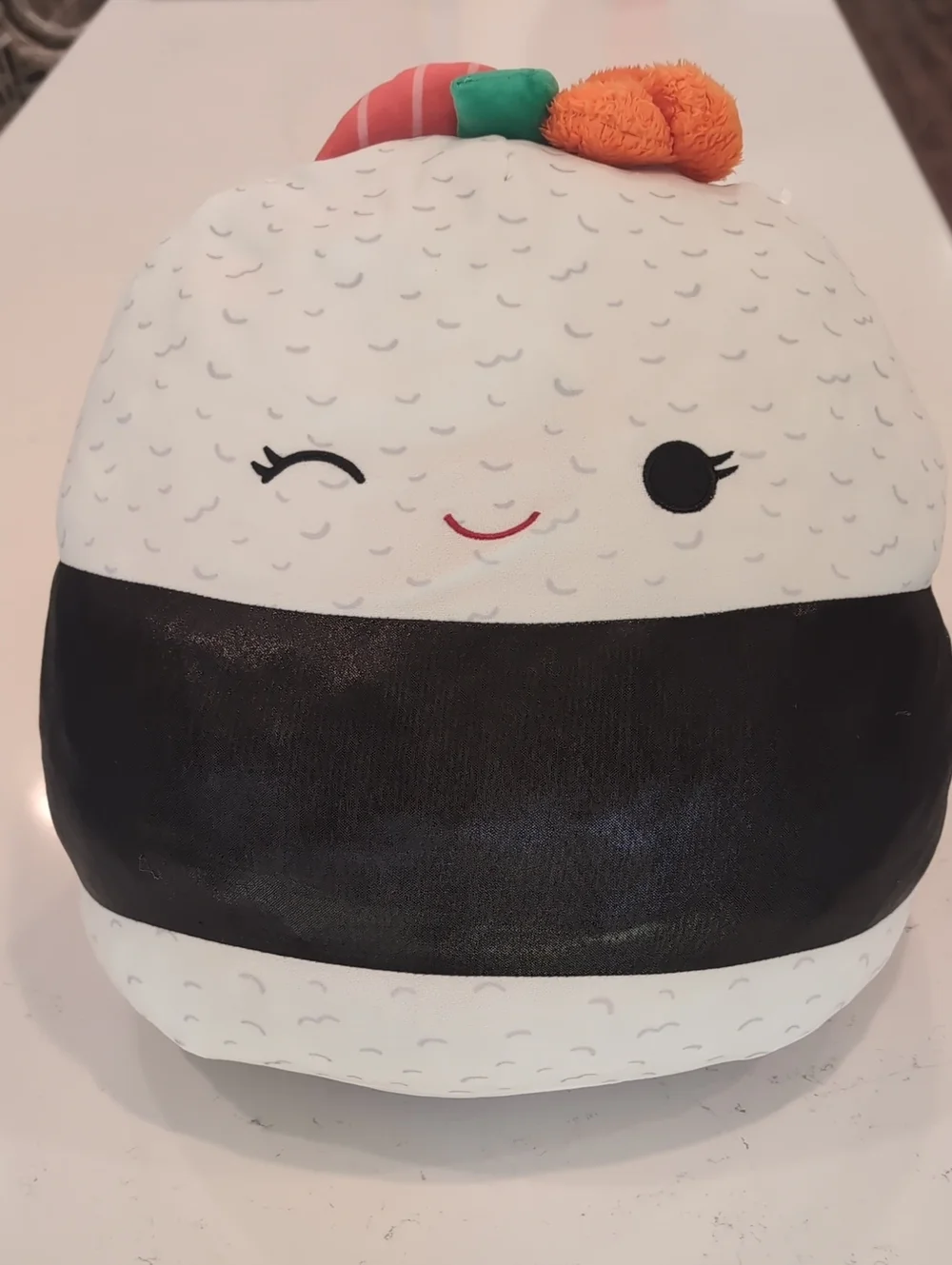 Squishmallows Kawaii Sushi Plush Pillow - White, Black, Pink & Orange